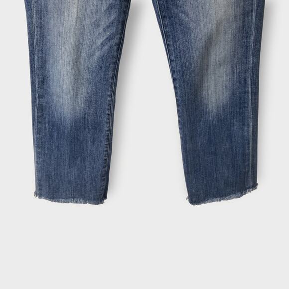 SOLD-AYR The Pop Jeans in Bomba Straight Leg Cropped Frayed Hem High Rise Sz 29S - Picture 3 of 12